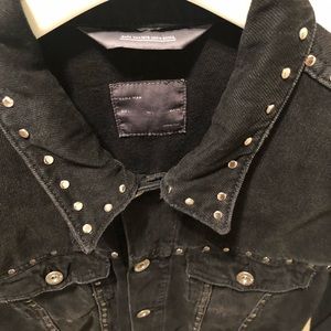 Zara Studded Black Jean Jacket